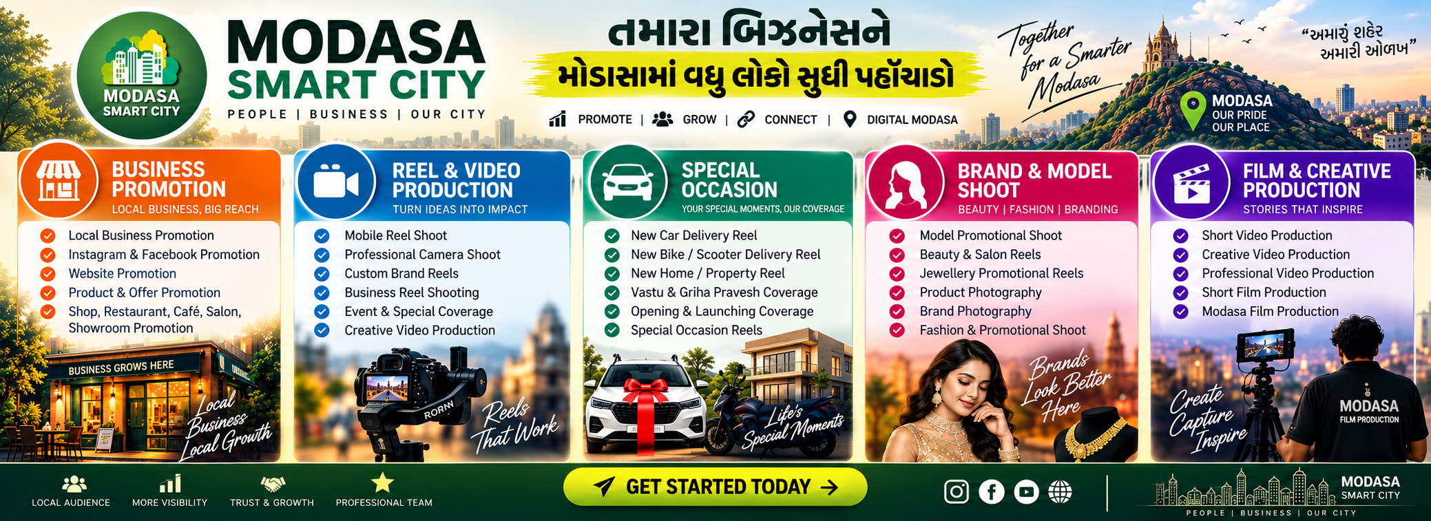 Modasa Smart City — Business Promotion & Creative Services